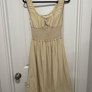 La Hearts Cream Midi Dress